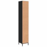 vidaXL Cabinet de salle de bain avec tiroir Noir 31 5 x 33 x 190 cm