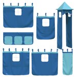 vidaXL Lit mezzanine enfants avec tour bleu 90x200 cm bois pin massif