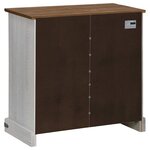 vidaXL Buffet HALDEN porte coulissante blanc 80x40x80 cm bois massif