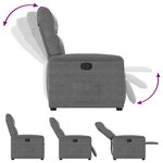 vidaXL Fauteuil inclinable gris foncé tissu microfibre