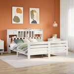 vidaXL Lit bibliothèque sans matelas blanc 180x200 cm bois pin massif