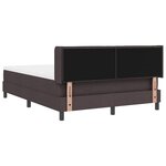 vidaXL Lit boxspring avec matelas Marron foncé 140 x 190 cm