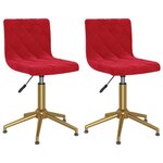 vidaXL Chaises pivotantes à manger lot de 2 bordeaux velours