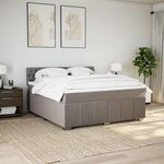 vidaXL Sommier à lattes de lit avec matelas Taupe 180x200 cm Tissu