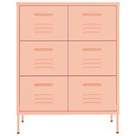 vidaXL Armoire à tiroirs Rose 80x35x101 5 cm Acier