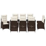 vidaXL Ensemble de salle à manger pour jardin 9 Pièces Marron polyrotin