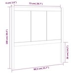 vidaXL Tête de lit 80 5x4x100 cm Bois massif de pin