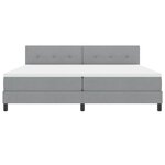 vidaXL Lit boxspring avec matelas Gris clair 200 x 200 cm tissu