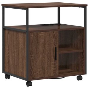 vidaXL Gabarit de bureau avec station de recharge Chêne marron
