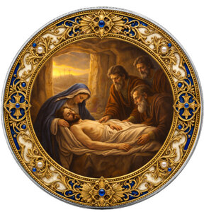 Pièce de monnaie en Argent 1 Dollar g 31.1 (1 oz) Millésime 2026 Seven Sorrows of Mary BURIAL OF JESUS (PRÉCOMMANDE)