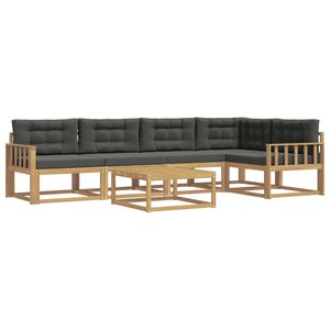 vidaXL Ensemble de canapés d'extérieur 6 pc Blanc et anthracite