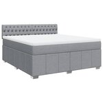 vidaXL Sommier à lattes de lit avec matelas Gris clair 180x200cm Tissu