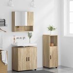 vidaXL Ensemble de mobilier de salle de bain 3 Pièces Chêne Sonoma