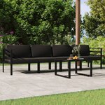 vidaXL Salon de jardin 5 Pièces avec coussins Aluminium Anthracite