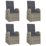 vidaXL Ensemble à manger de jardin 5 Pièces coussins gris résine tressée