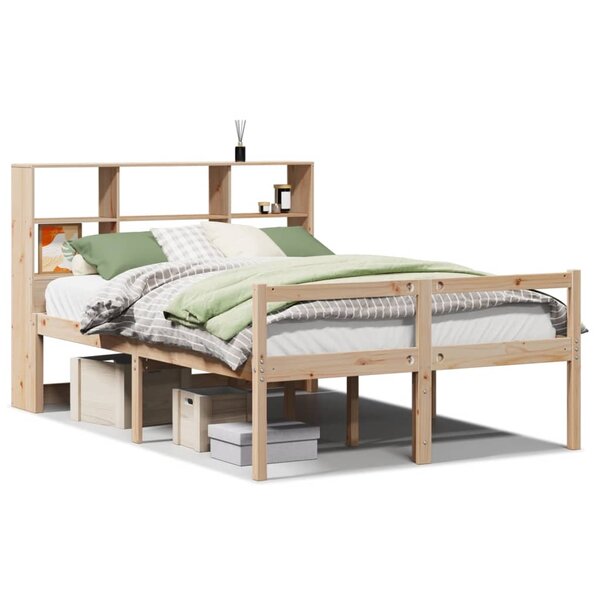 vidaXL Lit bibliothèque sans matelas 140x200 cm bois massif de pin