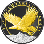 Pièce de monnaie en Argent 2 Dollars g 31.1 (1 oz) Millésime 2023 Black Platinum Beasts SLOVAK EAGLE