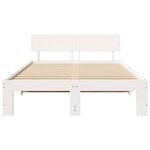 vidaXL Cadre de lit Blanc 135 x 190 cm Bois de pin massif