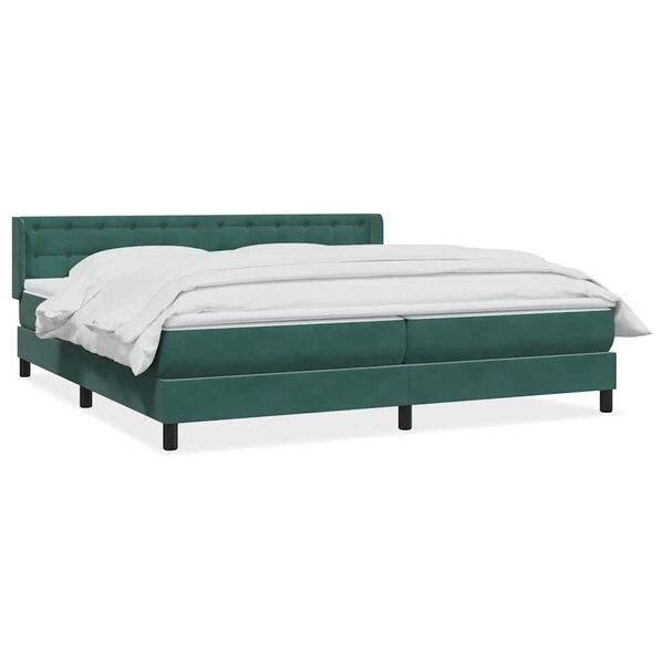 vidaXL Sommier à lattes de lit et matelas vert foncé 180x210cm velours