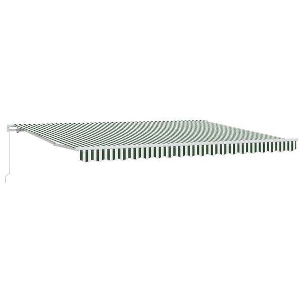 vidaXL Auvent rétractable Vert et blanc 450 x 350 x 165 cm