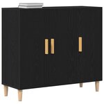 vidaXL Buffet Chêne noir 90 x 34 x 80 cm Bois d'ingénierie