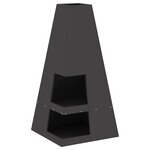vidaXL Brasero Noir 50 x 50 x 100 cm Acier patiné