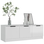 vidaXL Meuble TV Blanc brillant 102x35x36 5 cm Bois d'ingénierie