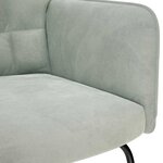 vidaXL Chaise à bascule avec tabouret en velours gris clair