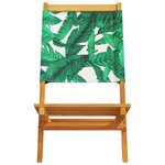 vidaXL Chaises de jardin pliantes lot de 4 vert tissu et bois massif