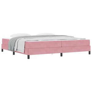 vidaXL Lit à ressorts avec matelas Rose 200 x 200 cm tissu