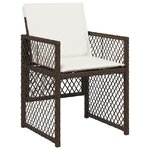 vidaXL Ensemble à manger de jardin avec coussins 15 Pièces marron rotin