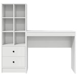 vidaXL Bureau avec rangement avec tiroir 2 Pièces Blanc 90 x 40 x 76 cm