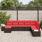 vidaXL Ensemble de canapé de jardin 8 Pièces Marron polyrotin