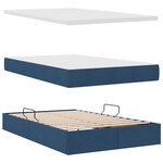 vidaXL Lit de rangement LED avec matelas Bleu 120 x 190 cm Tissu