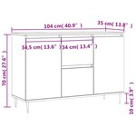 vidaXL Buffet blanc 101 5x35x70 cm bois d'ingénierie