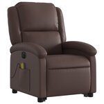 vidaXL Fauteuil inclinable de massage électrique marron similicuir