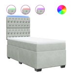 vidaXL Sommier à lattes de lit et matelas Gris clair 100x200cm Velours