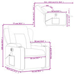 vidaXL Fauteuil inclinable de massage électrique Taupe Tissu