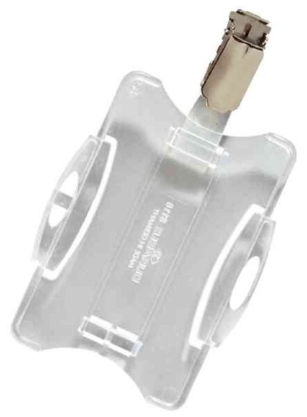 Boite de 25 Porte-cartes de sécurité ouvert avec Clip 54 x 85 mm Transparent DURABLE