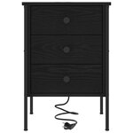vidaXL Cabinet de chevet avec tiroir 2 Pièces Chêne noir 42 x 41 x 61 cm