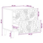 vidaXL Table de chevet Chêne artisanal 43 x 34 5 x 48 cm
