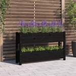 vidaXL Jardinière Noir 112x25x66 cm Bois massif de pin