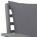 vidaXL Salon de jardin 5 Pièces avec coussin Bois d'acacia solide Gris