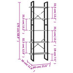 vidaXL Bibliothèque à 5 niveaux Gris béton 60x30x175cm Bois ingénierie