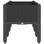 vidaXL Jardinière avec pieds noir 120x40x42 cm PP