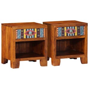vidaXL Table de chevet 2 Pièces 40x35x45 cm bois d'acacia massif