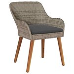 vidaXL Chaise de jardin 2 Pièces Noir 55 x 62 5 x 82 cm polyrotin