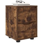 vidaXL Tables de chevet avec tiroir 2 Pièces Chêne fumé 30 5 x 30 x 43 cm