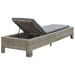 vidaXL Transat avec coussin Gris Résine tressée