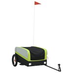 vidaXL Remorque de vélo noir et vert 30 kg fer